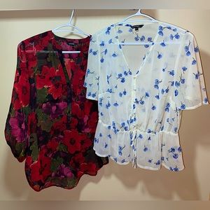 Two Beautiful Floral Chiffon Style Blouses